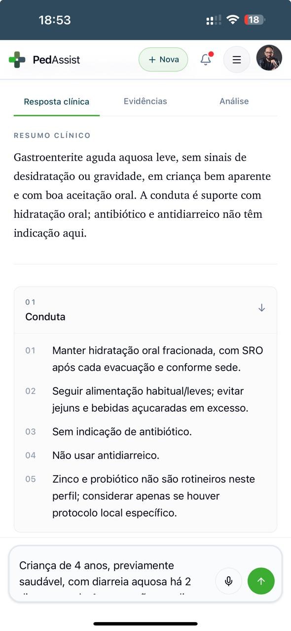 Resposta clínica em cards